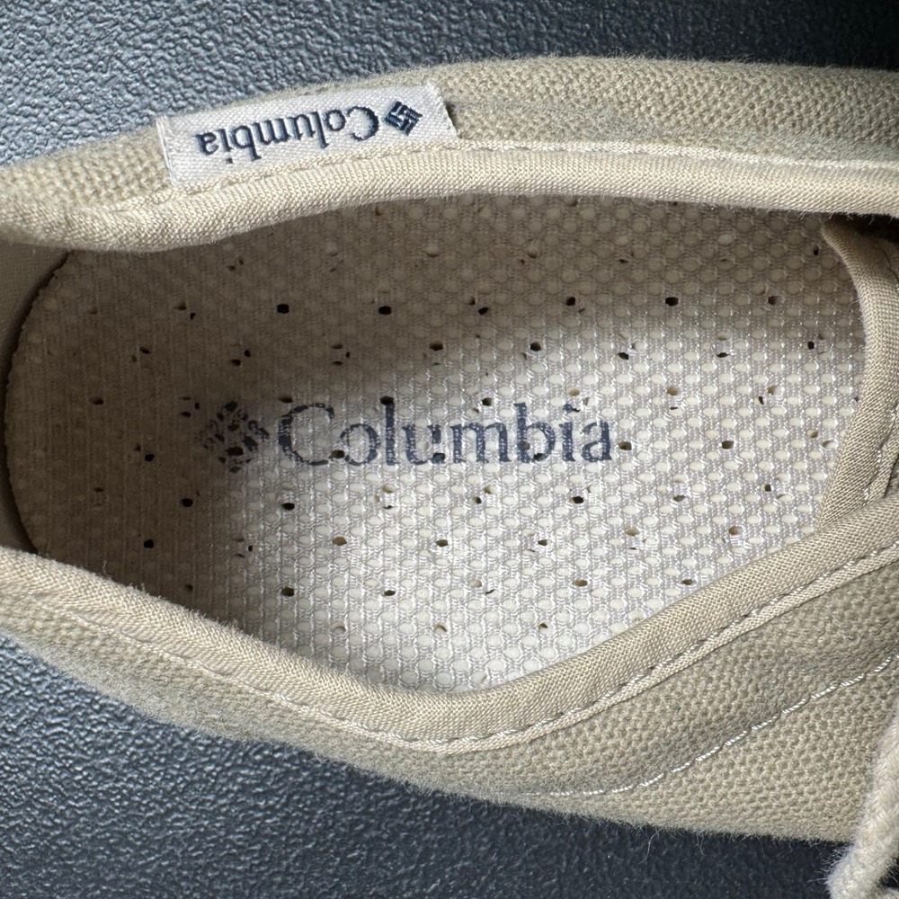 Columbia PFG Bahama Vent Mens 10.5 Tan Canvas Boat Shoes Sneakers Low Top Khaki - Picture 7 of 9